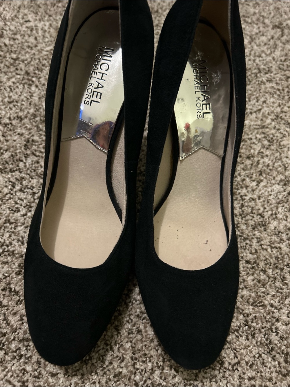 Michael Kors Black Suede Round-Toe Pump